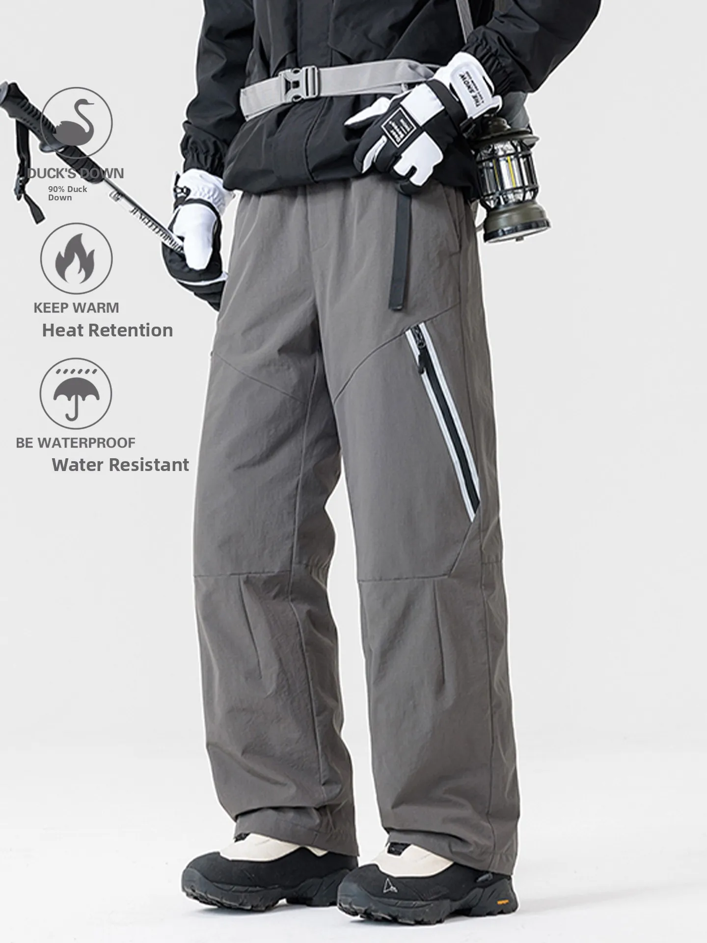 Men's Thiened down Snow Pants Extreme Cold Resistant Warm Outdoor Ski Pants Windproof Waterproof Fce Lined Trousers
Men's Thiened down Snow Pants Extreme Cold Resistant Warm Outdoor Ski Pants Windproof Waterproof Fce Lined Trousers