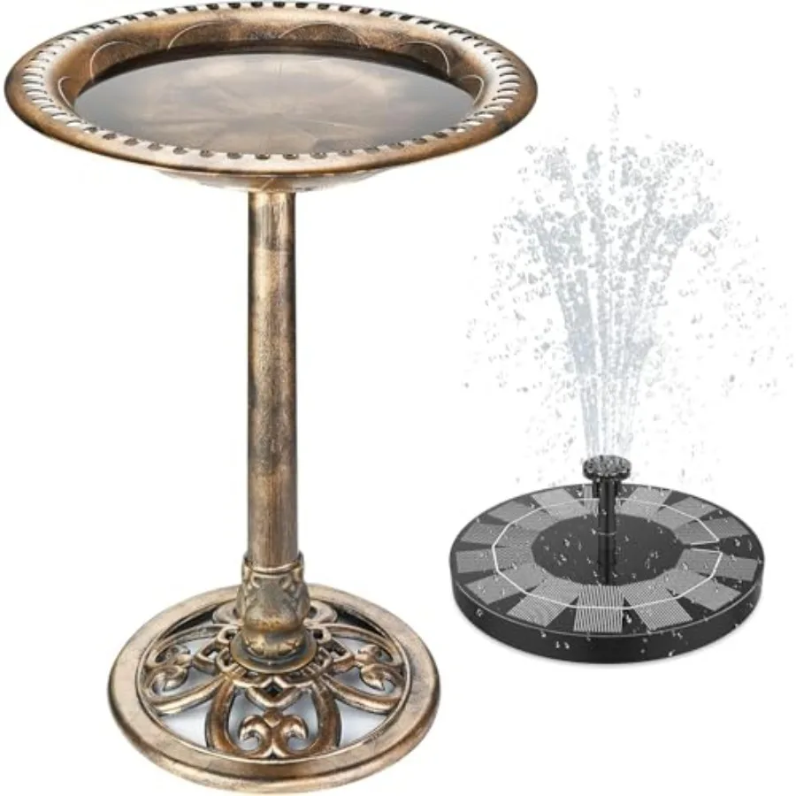 Bird Bath Outdoor Polyresin Lightweight Birdbath for Garden with 2.5W Solar Fountain Used in Outside Patio Pond Solar Fountain
Bird Bath Outdoor Polyresin Lightweight Birdbath for Garden with 2.5W Solar Fountain Used in Outside Patio Pond Solar Fountain