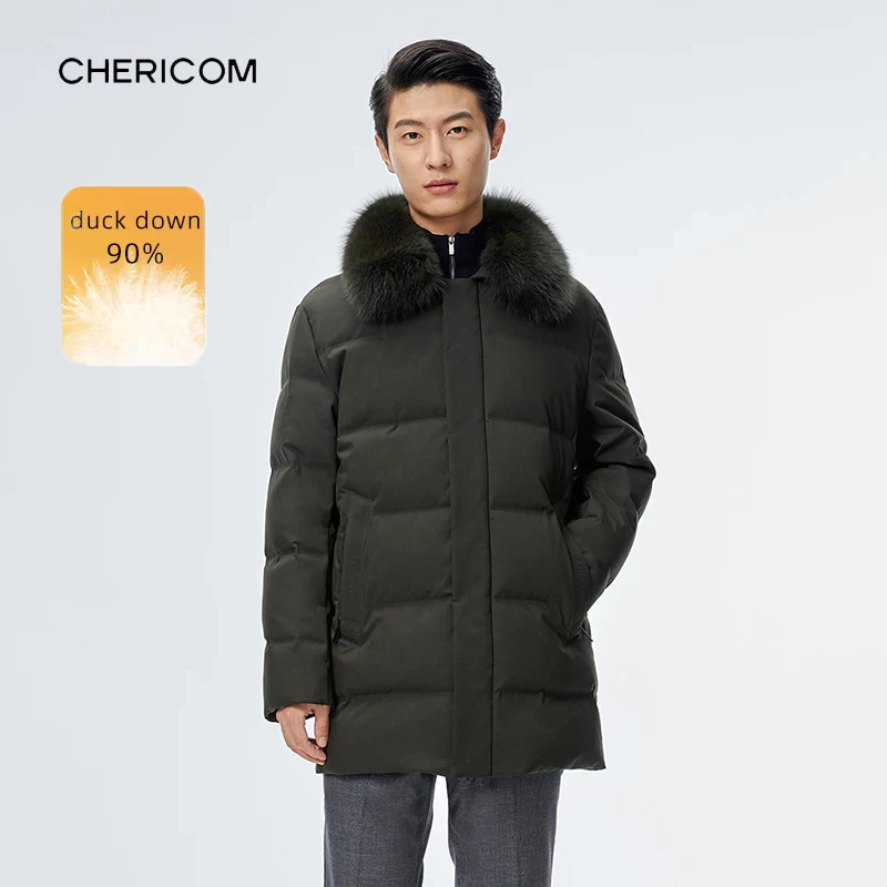 Мужской пуховик Chericom с несколькими карманами на утином пуху, стеганый дизайн, зимняя верхняя одежда, деловые пальто Y289680Y 
Мужской пуховик Chericom с несколькими карманами на утином пуху, стеганый дизайн, зимняя верхняя одежда, деловые пальто Y289680Y