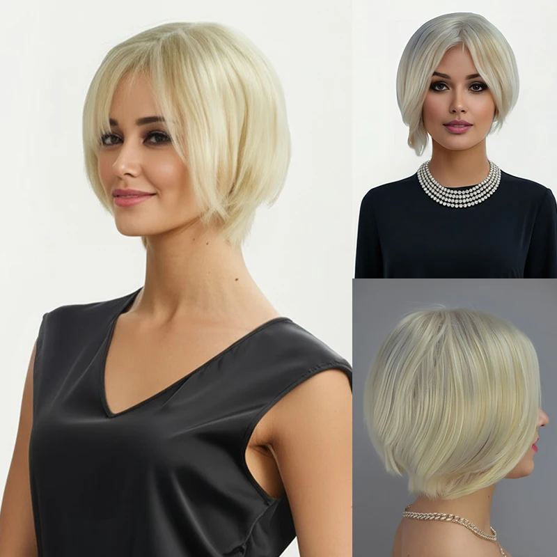 Short Hair, Straight Hair, Side-Swept Bangs, Flesh-Colored Wigs for Women, Soft, Synthetic and Heat-Resistant
Short Hair, Straight Hair, Side-Swept Bangs, Flesh-Colored Wigs for Women, Soft, Synthetic and Heat-Resistant