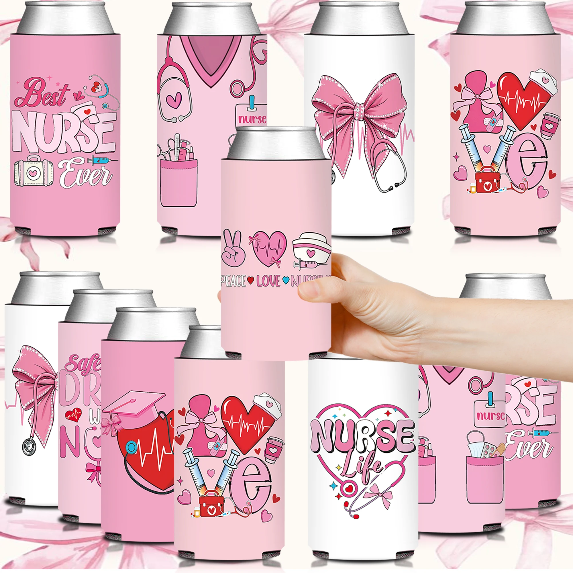 12PCS Pink Nurse Theme Can Cooler Sleeves, for Congrats Nurse Graduations, National Nurse Appreciation Week, Nurse Birthday
12PCS Pink Nurse Theme Can Cooler Sleeves, for Congrats Nurse Graduations, National Nurse Appreciation Week, Nurse Birthday