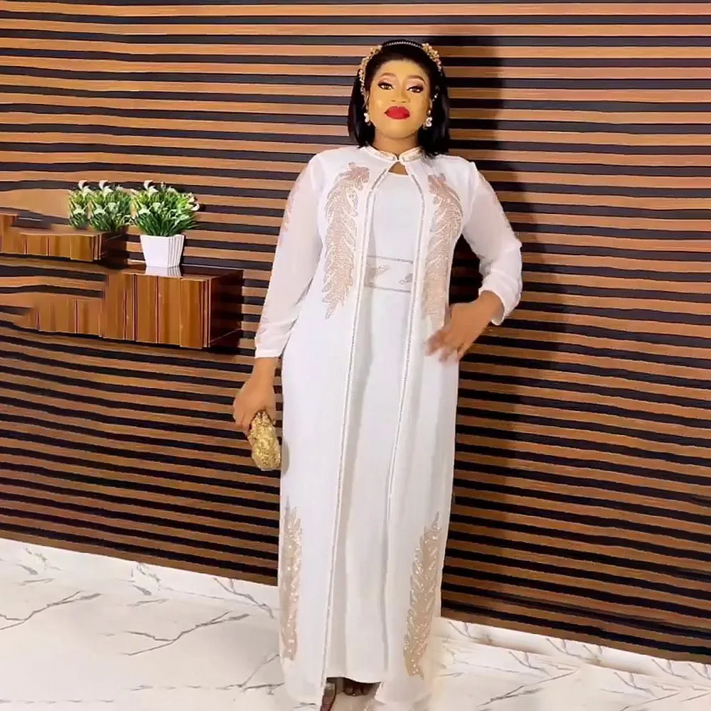 2023 Summer 2 Piece African Dress for Women Elegant Lady Wedding Evening Party Dresses Islam Muslim Abaya Kaftan Robe Plus Size
2023 Summer 2 Piece African Dress for Women Elegant Lady Wedding Evening Party Dresses Islam Muslim Abaya Kaftan Robe Plus Size
