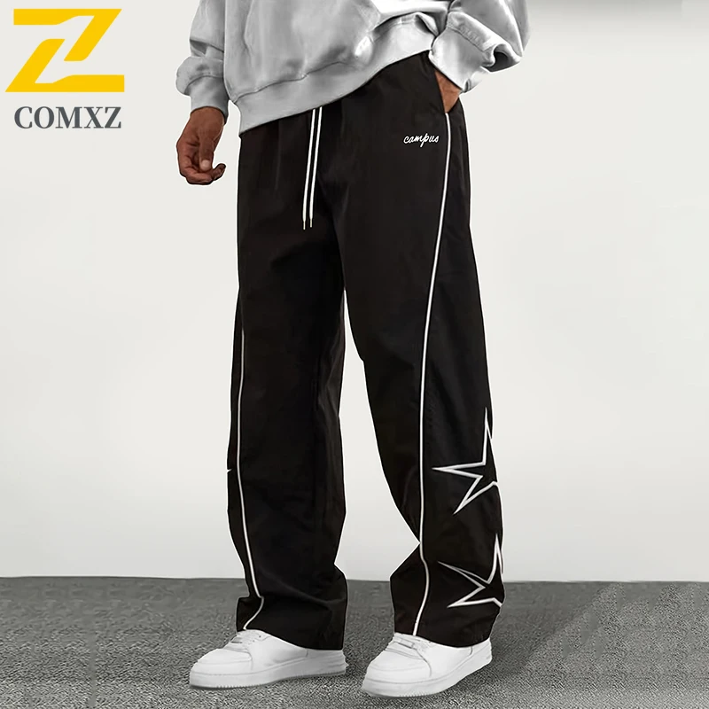 American Hip-Hop Sports Pants Men's Women's Loose Embroidered Stretch Waist Wide Leg Trousers Summer New Comfortable Cargo Pants
American Hip-Hop Sports Pants Men's Women's Loose Embroidered Stretch Waist Wide Leg Trousers Summer New Comfortable Cargo Pants