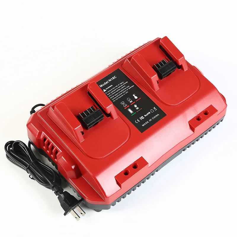 18V Lithium Battery Rapid Charger Compatible for Milwaukee 18V Lithium Batteries Power Charging Station Dual-Slot Rapid Charger
18V Lithium Battery Rapid Charger Compatible for Milwaukee 18V Lithium Batteries Power Charging Station Dual-Slot Rapid Charger