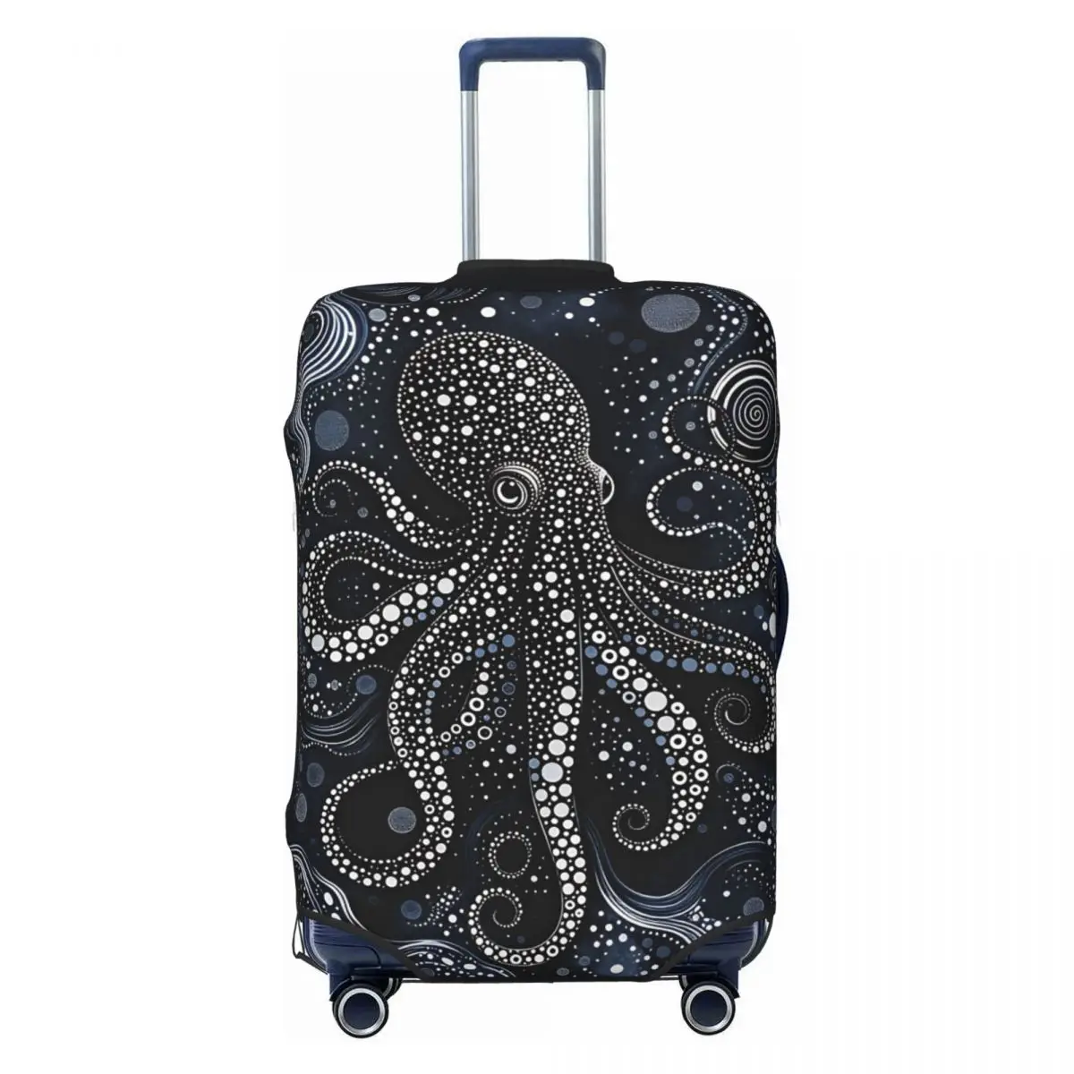 Dark Blue White Dot Octopus Swirl Suitcase Cover Cruise Trip Holiday Fun Luggage Case Protector
Dark Blue White Dot Octopus Swirl Suitcase Cover Cruise Trip Holiday Fun Luggage Case Protector