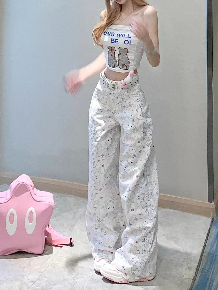 American Style Cartoon Fish Print High Waist Loose Straight Leg Jeans Women's Spring Summer Design Slimming Wide Leg Pants
American Style Cartoon Fish Print High Waist Loose Straight Leg Jeans Women's Spring Summer Design Slimming Wide Leg Pants