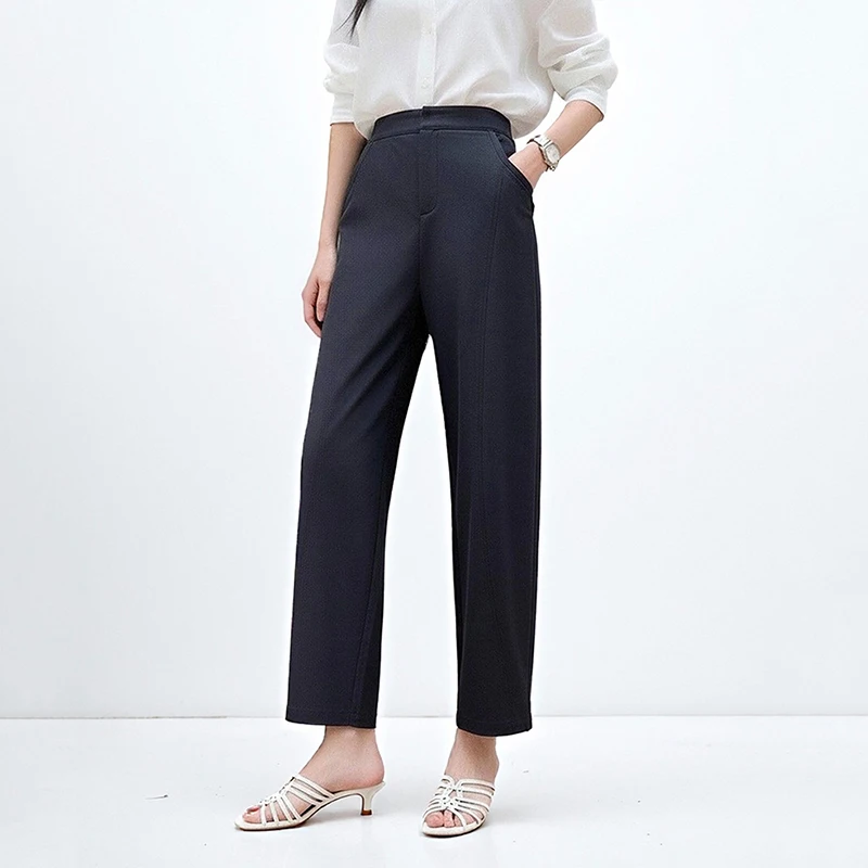 Vintage Ankle-length Banana Pants Elastic Waist Office Ladies Pants Wokrwear Pencil Pants Casual High Waist Trousers with Pocket
Vintage Ankle-length Banana Pants Elastic Waist Office Ladies Pants Wokrwear Pencil Pants Casual High Waist Trousers with Pocket