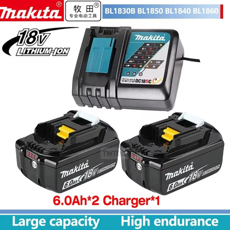 NEW Makita 18V 6000mAh 15C Rechargeable Power Tools Battery With LED BL1830 BL1850 BL1860 Battery Charger Set With Working Light
NEW Makita 18V 6000mAh 15C Rechargeable Power Tools Battery With LED BL1830 BL1850 BL1860 Battery Charger Set With Working Light