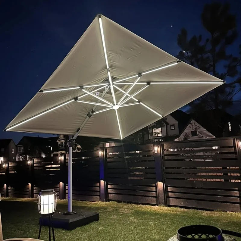 11Feet Double Top Deluxe Solar Powered LED Square Patio Umbrella Offset Hanging Umbrella Outdoor Market Garden
11Feet Double Top Deluxe Solar Powered LED Square Patio Umbrella Offset Hanging Umbrella Outdoor Market Garden