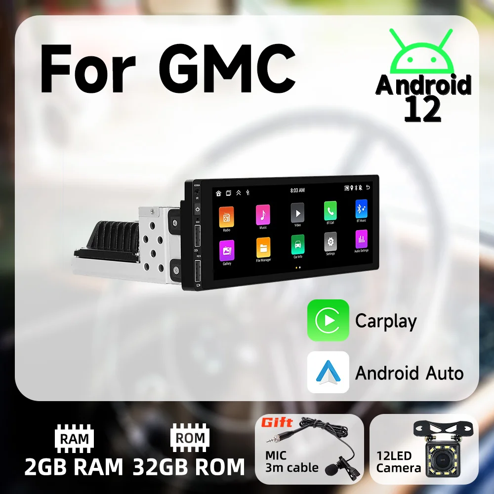 For GMC 6.9 Inch Screen 1Din Radio Android Car Multimedia Stereo Head Unit Carplay Android Auto Autoradio GPS Navigation BT Wifi
For GMC 6.9 Inch Screen 1Din Radio Android Car Multimedia Stereo Head Unit Carplay Android Auto Autoradio GPS Navigation BT Wifi