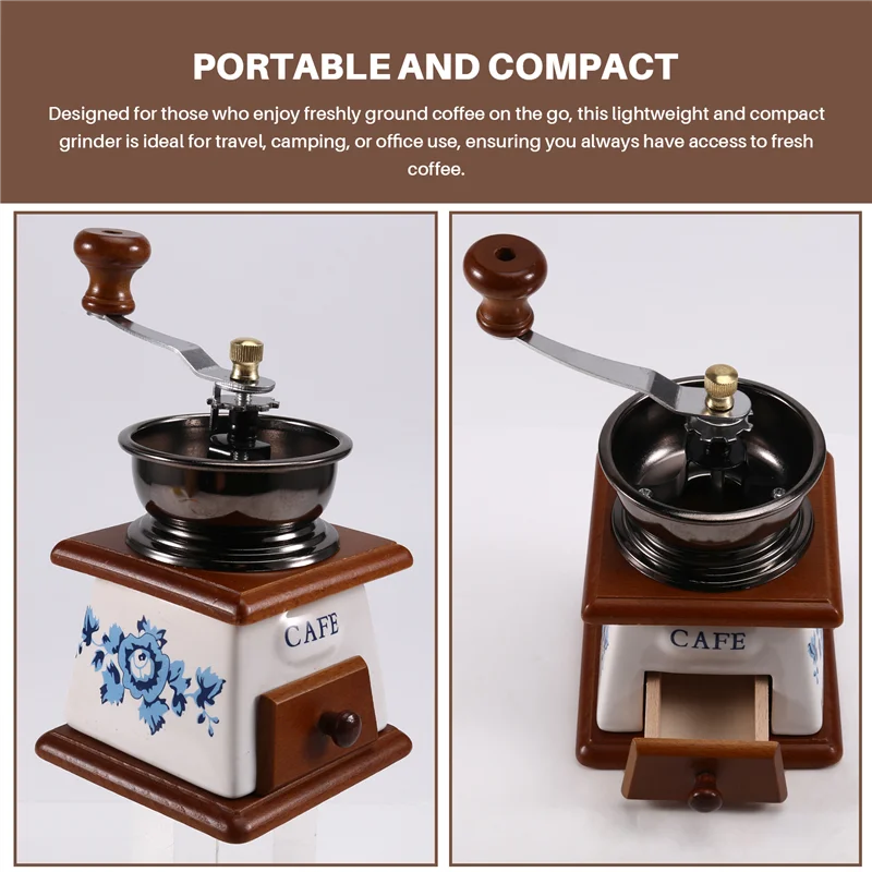 A88E-Vintage Manual Coffee Grinder,Espresso Bean Mill With Core, Adjustable Coarseness,Ideal For Home And Travel
A88E-Vintage Manual Coffee Grinder,Espresso Bean Mill With Core, Adjustable Coarseness,Ideal For Home And Travel