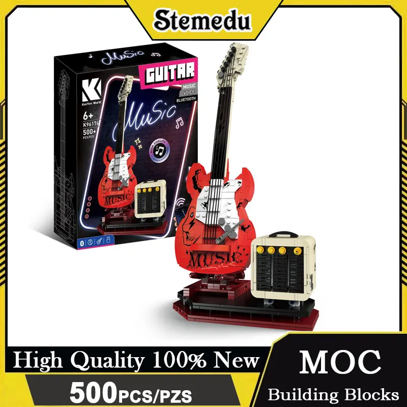 500pcs Artist Guitar APP Control Building Blocks Blue-tooth Audio Music Playback USB Technical Brick Toy Adult Festival Gift Set
500pcs Artist Guitar APP Control Building Blocks Blue-tooth Audio Music Playback USB Technical Brick Toy Adult Festival Gift Set