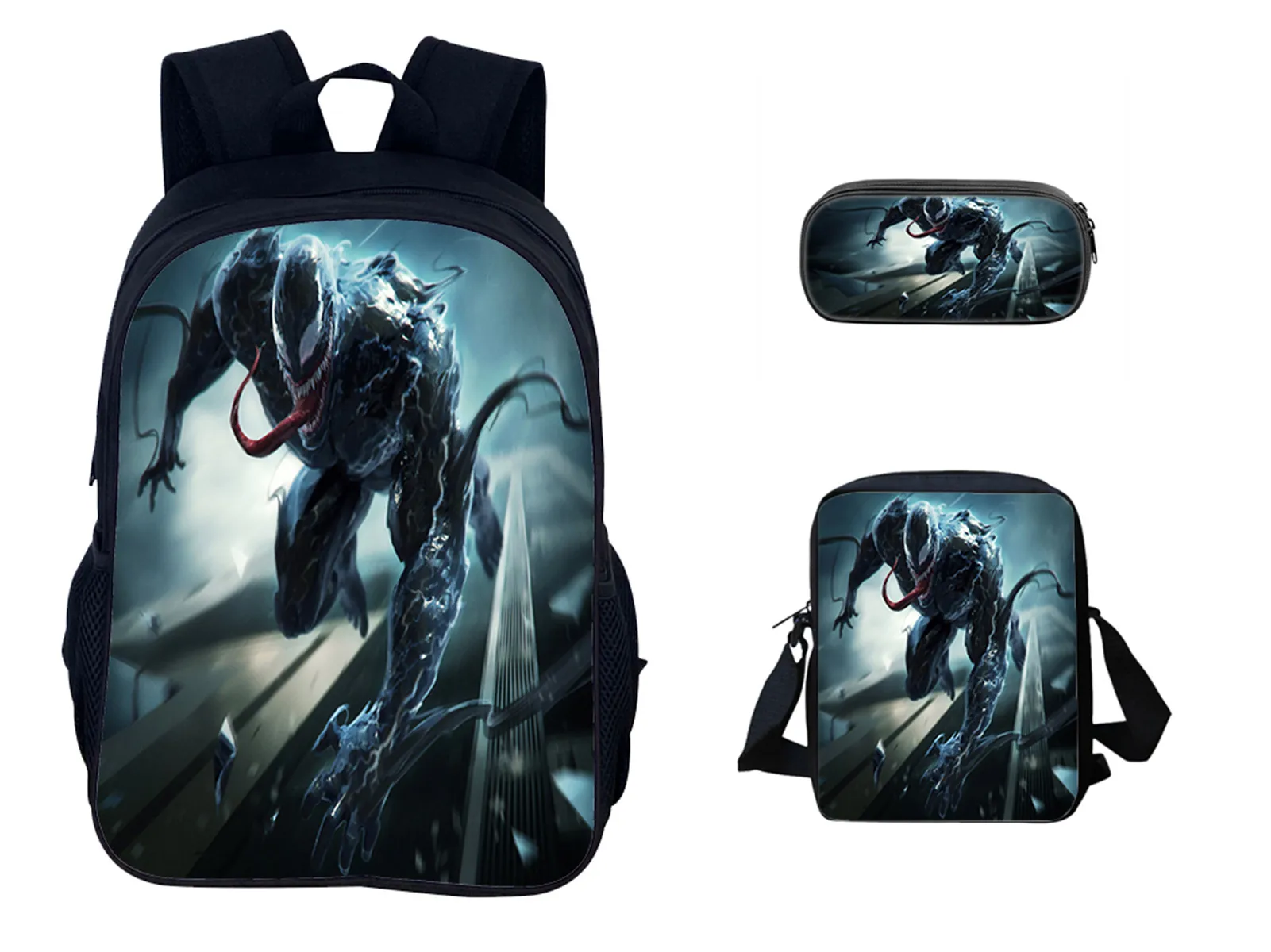 HOT Classic Durable Backpack 3Pcs Knapsack,Side Bag,Pencil Box Set-Venom Lightweight Bookbag for School Outdoor
HOT Classic Durable Backpack 3Pcs Knapsack,Side Bag,Pencil Box Set-Venom Lightweight Bookbag for School Outdoor