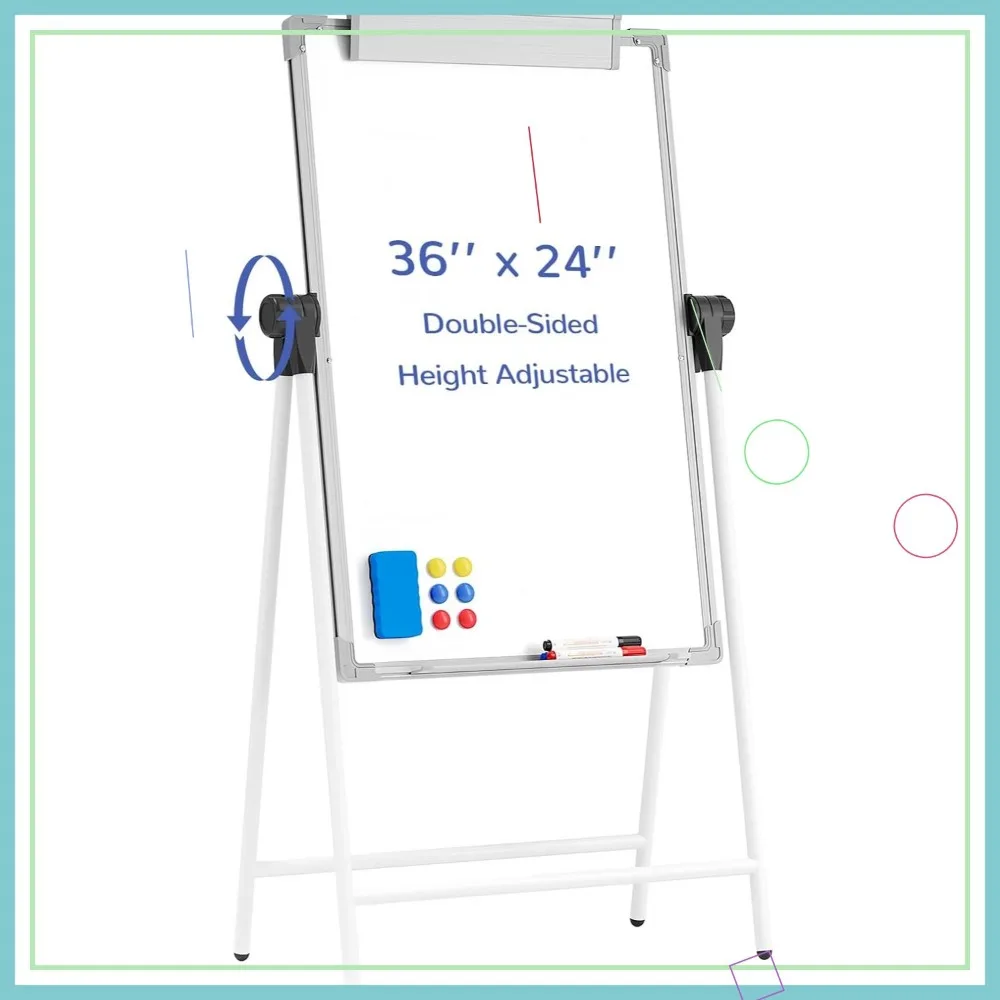 36x24 Large Double Sided White Board with Stands, Portable Dry Erase Easel, Height Adjustable for Office School Home
36x24 Large Double Sided White Board with Stands, Portable Dry Erase Easel, Height Adjustable for Office School Home