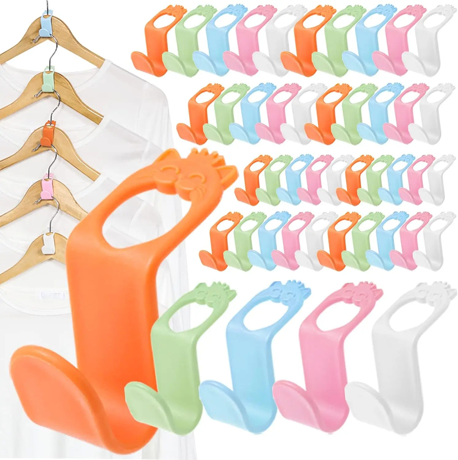 50PCS Hanger Extender Hooks - Space Saving Closet Organizer for All Hanger Types
50PCS Hanger Extender Hooks - Space Saving Closet Organizer for All Hanger Types