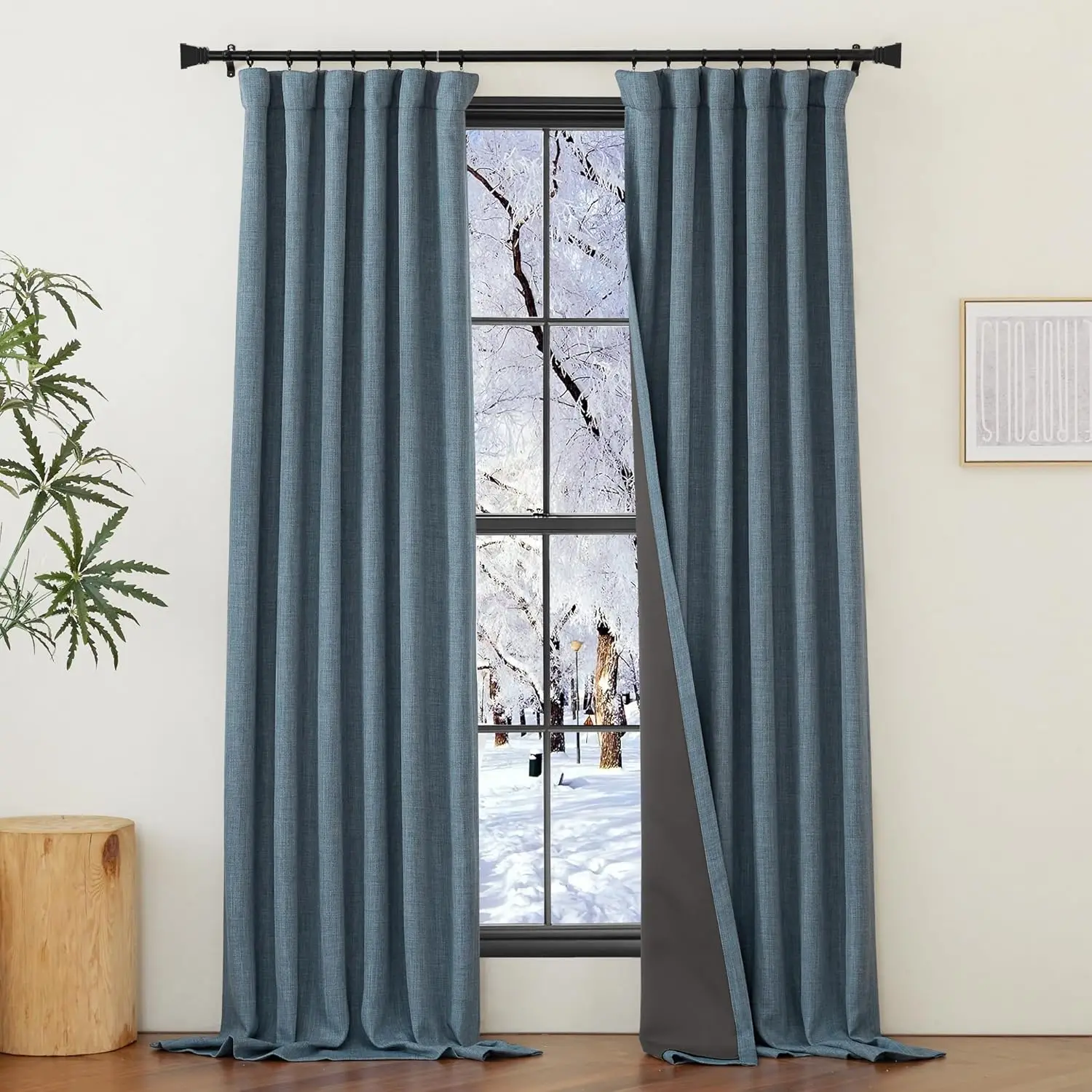 Faux Linen Full Blackout Curtains 84 inch Length 2 Panels Set, Pinch Pleated Linen Blend Noise Reducing Thermal Thick Wi
Faux Linen Full Blackout Curtains 84 inch Length 2 Panels Set, Pinch Pleated Linen Blend Noise Reducing Thermal Thick Wi