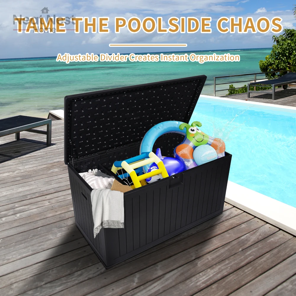 230 Gallon Resin Outdoor Deck Box Waterproof, Extra Large Patio Storage Box with Lockable Storage Containers for Patio Furniture
230 Gallon Resin Outdoor Deck Box Waterproof, Extra Large Patio Storage Box with Lockable Storage Containers for Patio Furniture