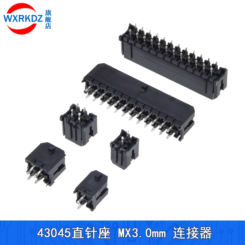 10pcs 3.0mm Wafer Micro-Fit 3.0 Connector PCB Male Header Right Angle 2 4 6 8 10 12 14 16 18 20 22 24 Pin Board Solder 43045
10pcs 3.0mm Wafer Micro-Fit 3.0 Connector PCB Male Header Right Angle 2 4 6 8 10 12 14 16 18 20 22 24 Pin Board Solder 43045
