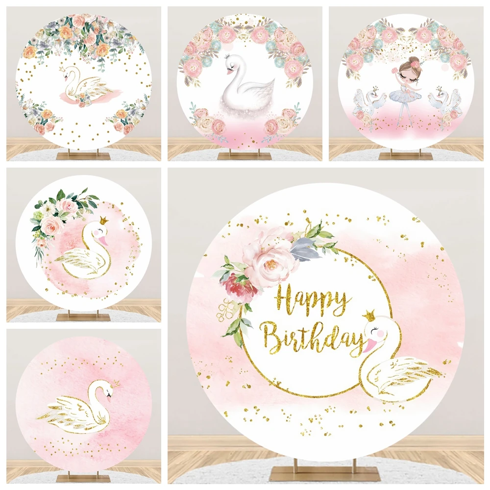 Swan Girl 1st Birthday Round Backdrop Cover Pink Flower Princess Party Decor Baby Shower Circle Background for Photography Props
Swan Girl 1st Birthday Round Backdrop Cover Pink Flower Princess Party Decor Baby Shower Circle Background for Photography Props