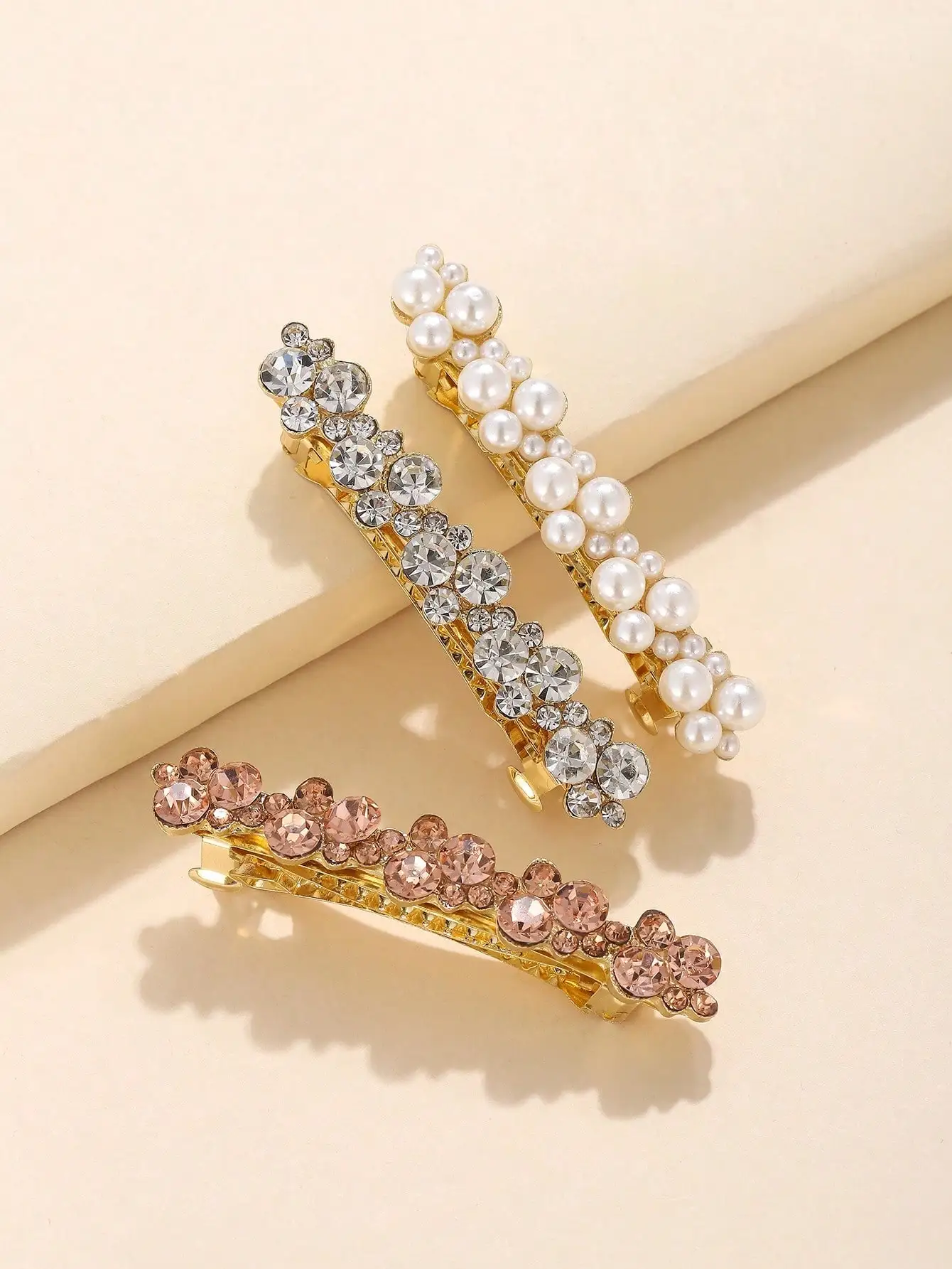 4pcs Rhinestone & Faux Pearl Decor Spring Loaded Hair Clips, Suitable For Everyday Wear, Claw Clips, Hair Slide, Hair Barrettes, Head Accessories, Party, Hair Accessories For Women, Hairpin,Summer,Holiday,Travel
4pcs Rhinestone & Faux Pearl Decor Spring Loaded Hair Clips, Suitable For Everyday Wear, Claw Clips, Hair Slide, Hair Barrettes, Head Accessories, Party, Hair Accessories For Women, Hairpin,Summer,Holiday,Travel