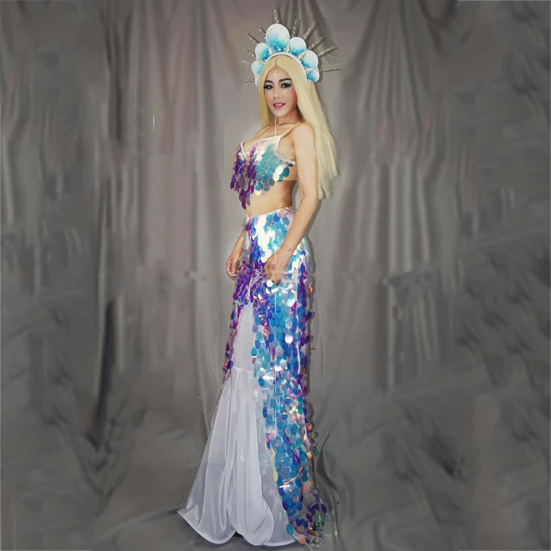 Symphony Mermaid Sequins Bra Long Skirts Women Nightclub Bar Gogo Costumes Female Sexy Pole Dance Clothing Rave Outfit XS2249
Symphony Mermaid Sequins Bra Long Skirts Women Nightclub Bar Gogo Costumes Female Sexy Pole Dance Clothing Rave Outfit XS2249