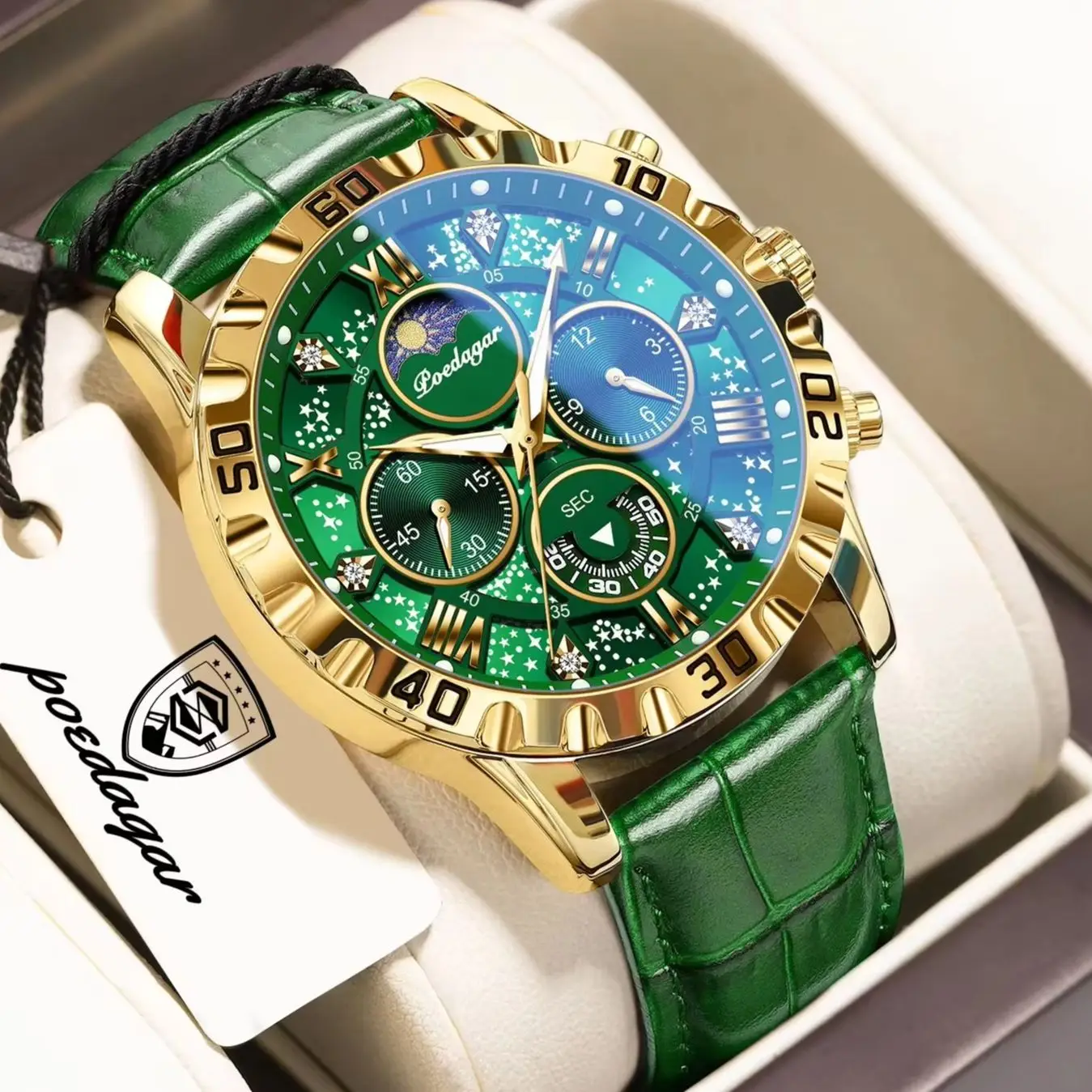 POEDAGAR Top Fashion Quartz Man Wristwatch Chronograph Leather Men Clock Waterproof Luminous Sports Military Men's Watches Reloj
POEDAGAR Top Fashion Quartz Man Wristwatch Chronograph Leather Men Clock Waterproof Luminous Sports Military Men's Watches Reloj