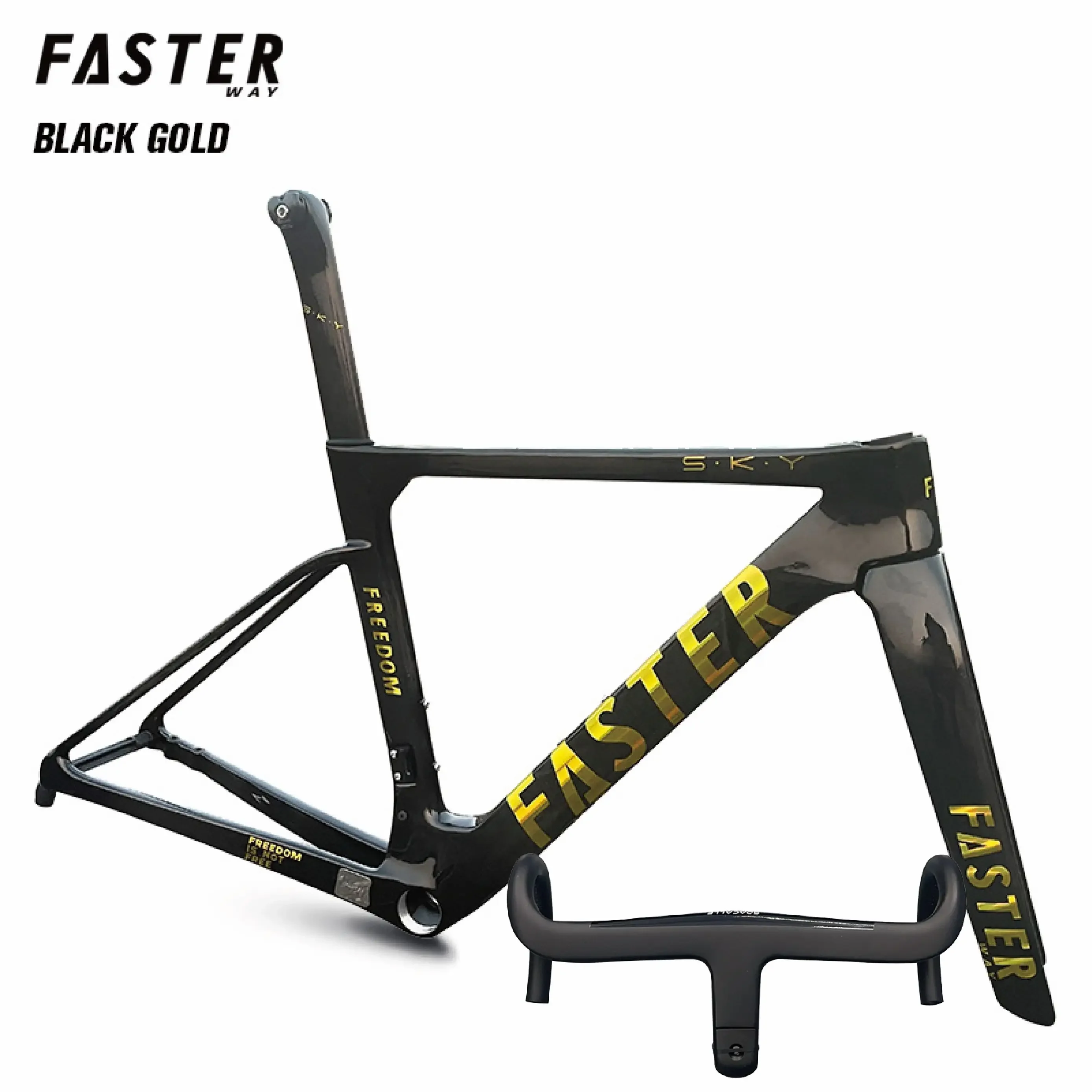 UD glossy black gold FASTERWAY Freedom Frameset Carbon Bike Road Frame with Fork Seatpost Clamp Headset Handlebar in stcok
UD glossy black gold FASTERWAY Freedom Frameset Carbon Bike Road Frame with Fork Seatpost Clamp Headset Handlebar in stcok
