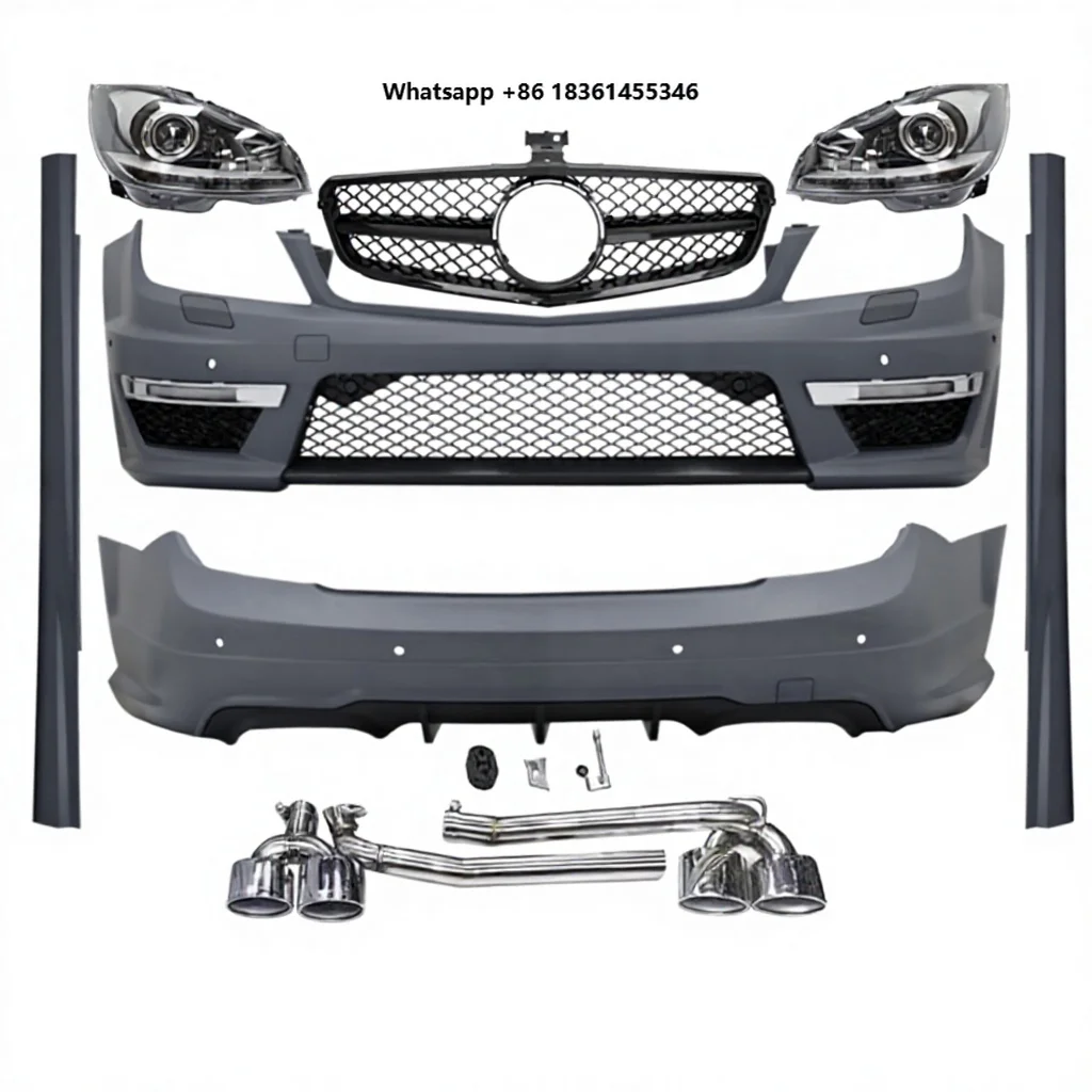 For C Class W204 Upgrade C63 Style Bodykit Front Bumper Grille Side Skirts Exhaust Tips Car Modified Facelift Body Kit
For C Class W204 Upgrade C63 Style Bodykit Front Bumper Grille Side Skirts Exhaust Tips Car Modified Facelift Body Kit