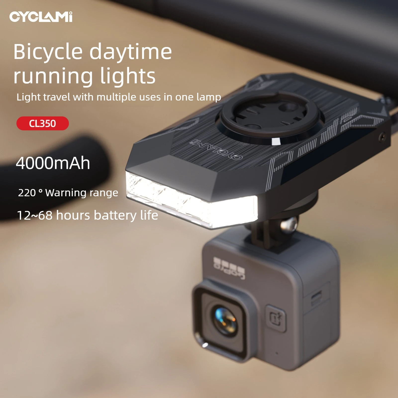 CYCLAMI CL350 Bike Headlight For Garmin XOSS IGPSPORT Magene GPS G2 4000mAH Rechargeable Bicycle Front Lamp with Gopro Adapter
CYCLAMI CL350 Bike Headlight For Garmin XOSS IGPSPORT Magene GPS G2 4000mAH Rechargeable Bicycle Front Lamp with Gopro Adapter