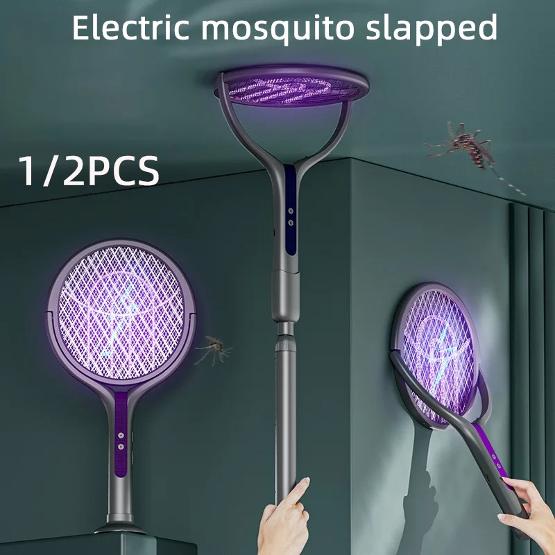 Intelligent Rotating Head Electric Fly Swatter 2800V with Extension Handle Rechargeable USB 5-Layer Protectio Anti-mosquito
Intelligent Rotating Head Electric Fly Swatter 2800V with Extension Handle Rechargeable USB 5-Layer Protectio Anti-mosquito