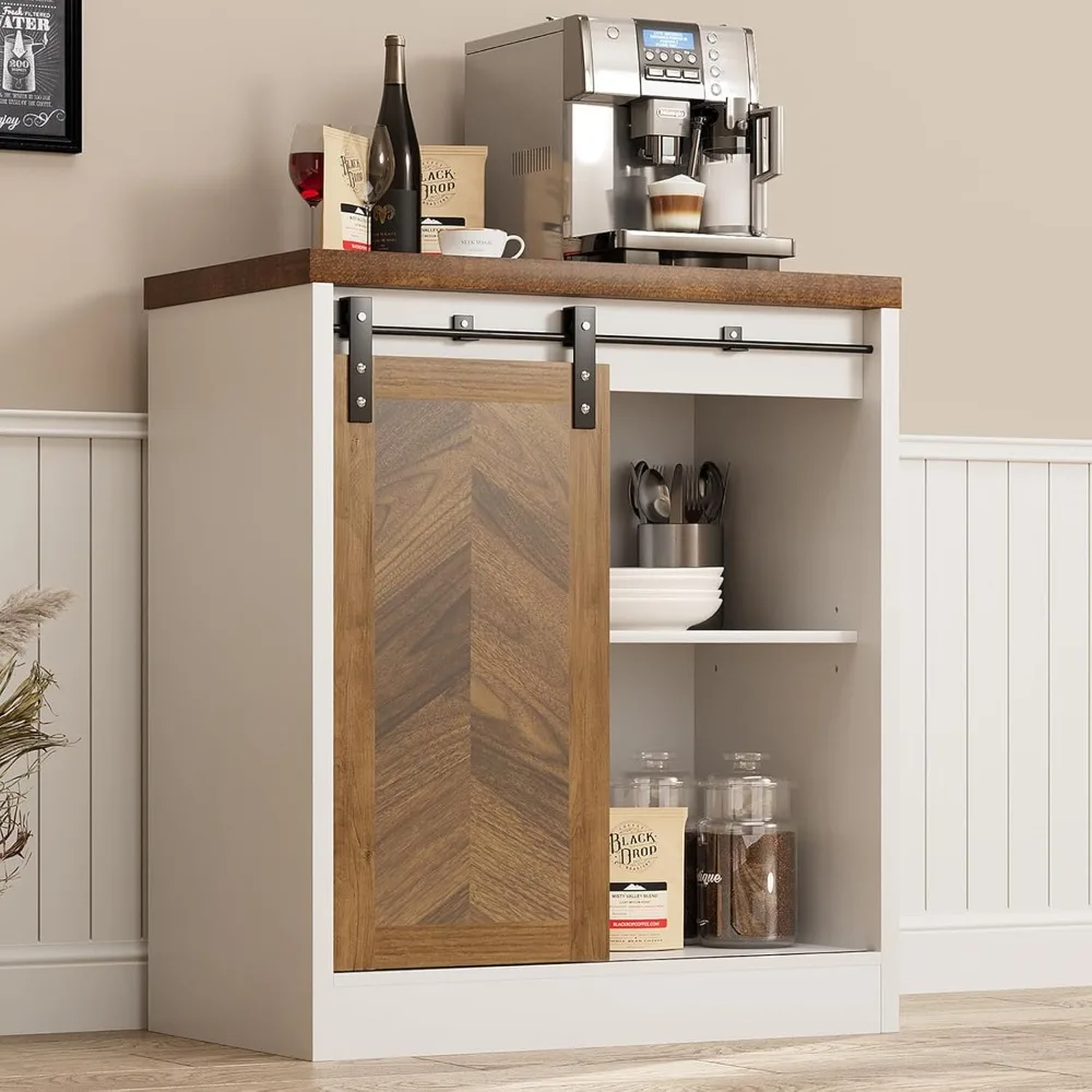 Coffee Bar Station with Sliding Barn Door, Small Coffee Bar Cabinet Table with Storage for Kitchen, Dining Room, Entryway, Whit
Coffee Bar Station with Sliding Barn Door, Small Coffee Bar Cabinet Table with Storage for Kitchen, Dining Room, Entryway, Whit