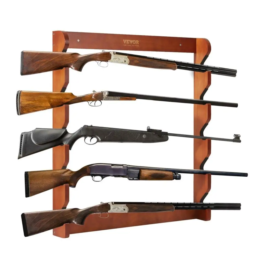 Heavy Duty Wood Rack Wall Mount for Rifles Shotguns 5- Storage with Soft Padding 
Heavy Duty Wood Rack Wall Mount for Rifles Shotguns 5- Storage with Soft Padding