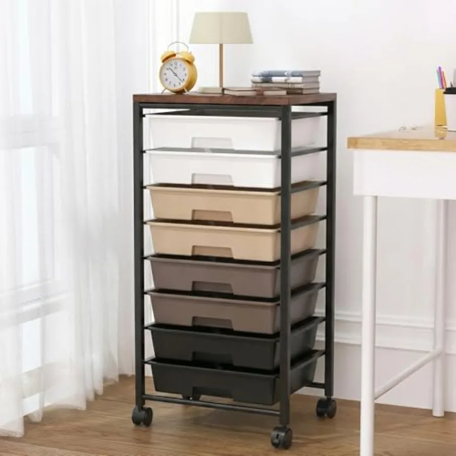 Rolling Cart with 8 Drawers Storage Drawers Cart with Wooden Tabletop and Lockable Wheels Craft Storage for Living Room Office
Rolling Cart with 8 Drawers Storage Drawers Cart with Wooden Tabletop and Lockable Wheels Craft Storage for Living Room Office