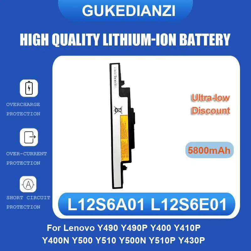 L12S6A01 L12S6E01 Laptop Battery For Lenovo Y490 Y490P Y400 Y410P Y400N Y500 Y510 Y500N Y510P Y430P 5800mAh High Quality
L12S6A01 L12S6E01 Laptop Battery For Lenovo Y490 Y490P Y400 Y410P Y400N Y500 Y510 Y500N Y510P Y430P 5800mAh High Quality