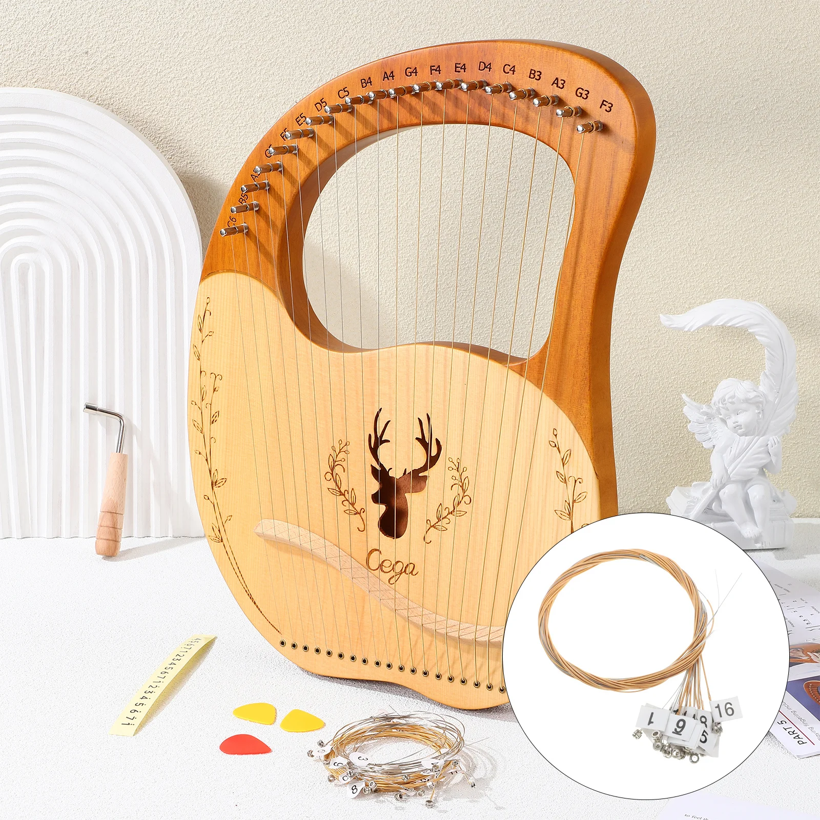 1Set Brass Lyre Strings Steel Wire Sturdy Durable Accurate Tone Easy Replace Lyre Changing Strings Kit Musical Instrument
1Set Brass Lyre Strings Steel Wire Sturdy Durable Accurate Tone Easy Replace Lyre Changing Strings Kit Musical Instrument
