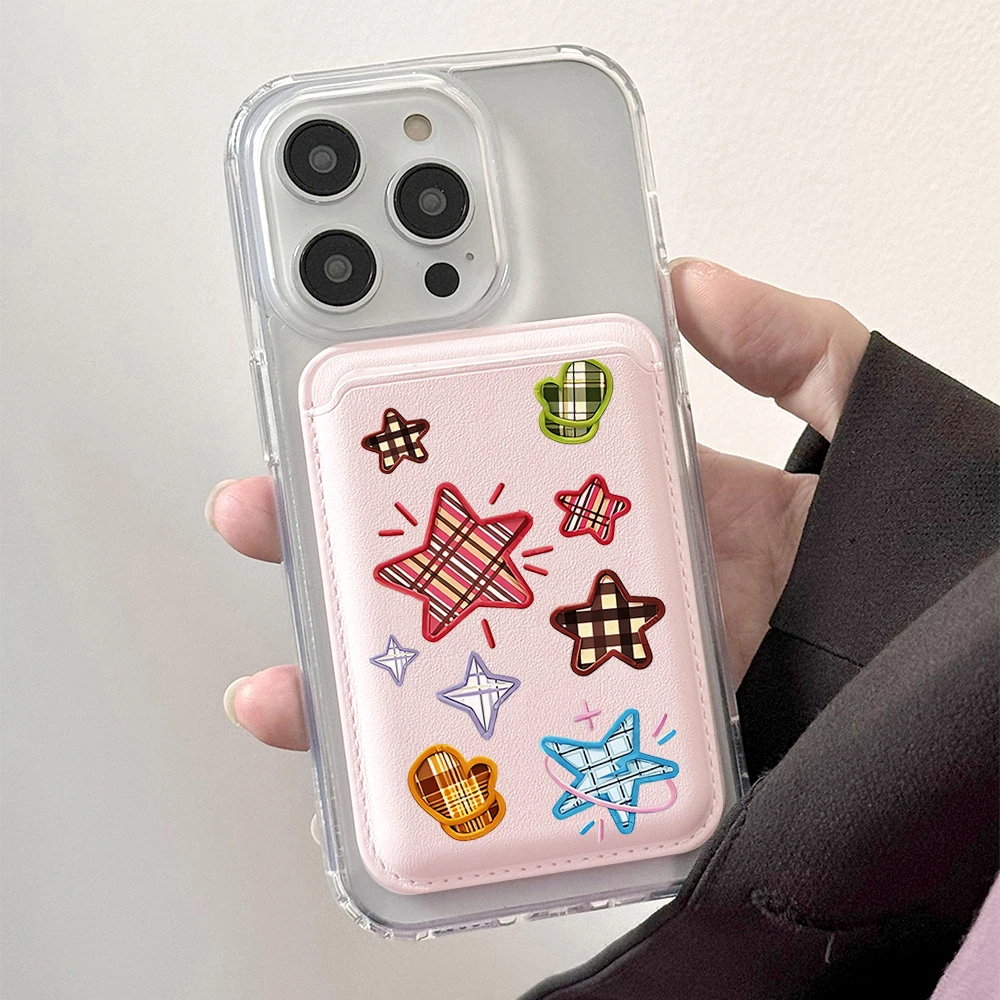 Lovely Cute Girl Aesthetic Star Print Leather Phone Card Wallet For Magsafe Slim Back Pocket Case, Shockproof Design
Lovely Cute Girl Aesthetic Star Print Leather Phone Card Wallet For Magsafe Slim Back Pocket Case, Shockproof Design