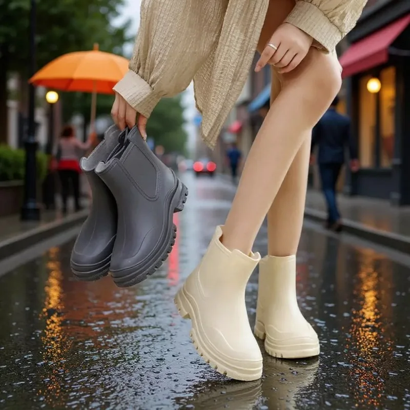 Women's Low-Top Short-Tube Thick-Heeled Outdoor Waterproof Rain Boots Lightweight Slip-On Rubber Boots Anti-slip Gel Shoes
Women's Low-Top Short-Tube Thick-Heeled Outdoor Waterproof Rain Boots Lightweight Slip-On Rubber Boots Anti-slip Gel Shoes