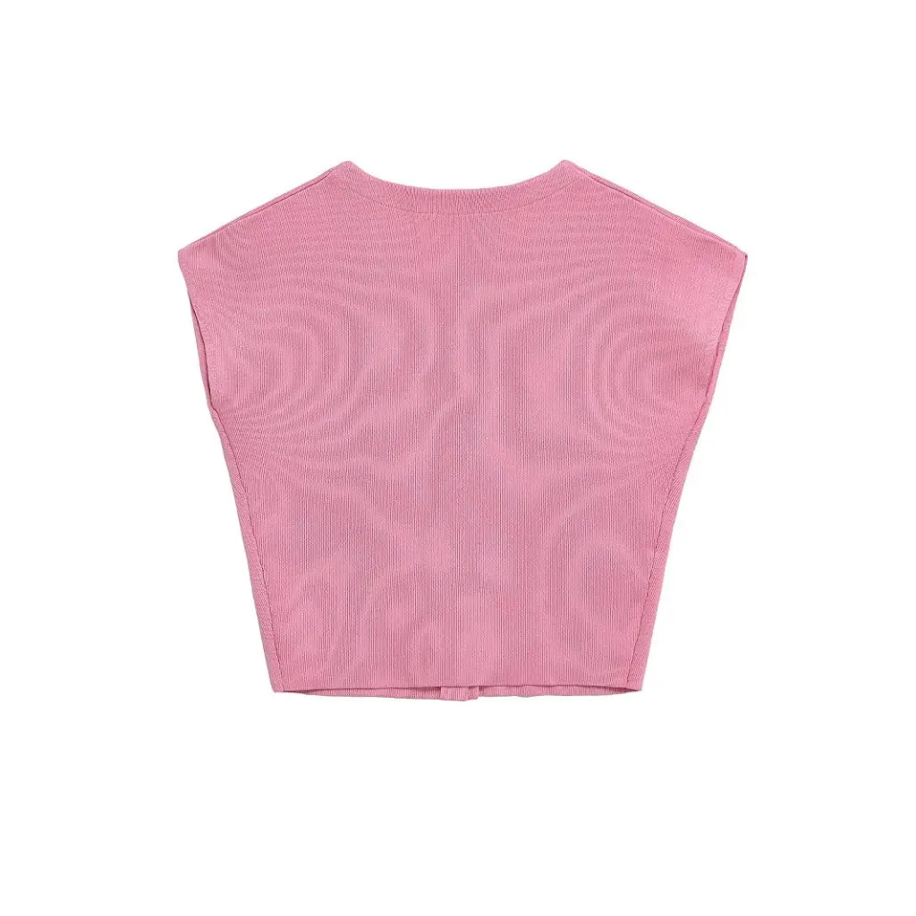Summer Women's Comfortable Casual Knitted Top Vest Heart-Shaped Button Design European And American Style Fashion
Summer Women's Comfortable Casual Knitted Top Vest Heart-Shaped Button Design European And American Style Fashion