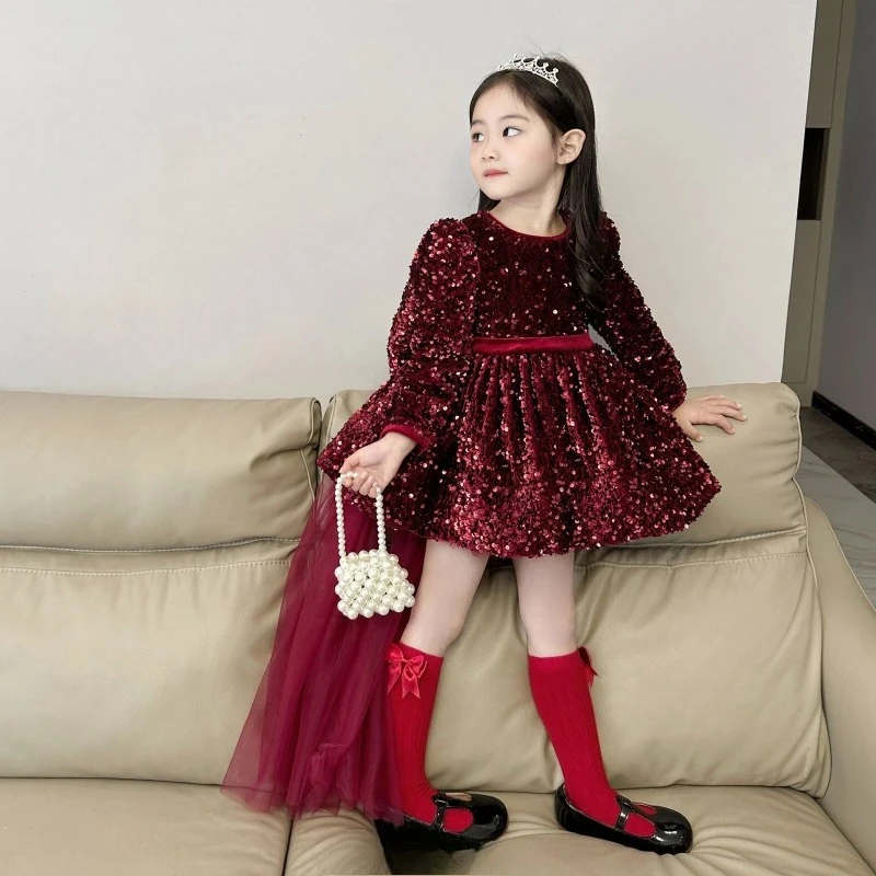 Wed Dress Winter Kids Girls Glitter Fleece Princess Dresses Children Birthday Bow Train
Wed Dress Winter Kids Girls Glitter Fleece Princess Dresses Children Birthday Bow Train