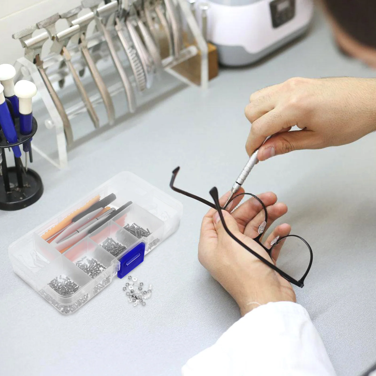 Eyeglass Repair Kit Metal Screwdriver Tweezers Replacement Screws Nose Pads Ear Hooks Cleaning Cloth For Glasses
Eyeglass Repair Kit Metal Screwdriver Tweezers Replacement Screws Nose Pads Ear Hooks Cleaning Cloth For Glasses