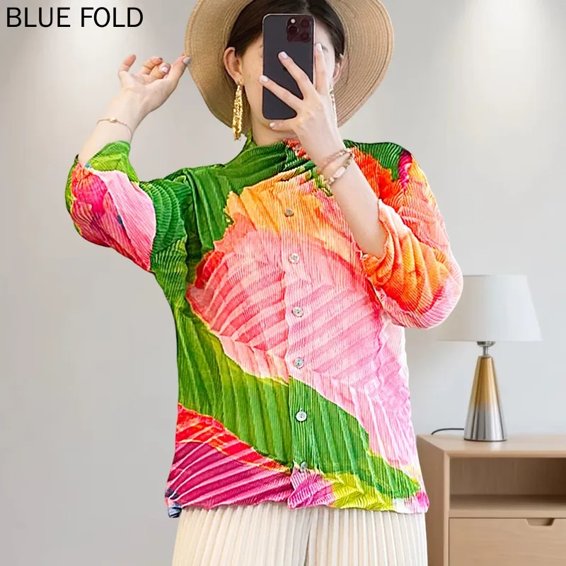 Miyake Loose Irregular T-shirt Printed Pleated Tops Women 2025 New Summer Vacation New Shirt Women Out Wear Wrinkle-Free
Miyake Loose Irregular T-shirt Printed Pleated Tops Women 2025 New Summer Vacation New Shirt Women Out Wear Wrinkle-Free