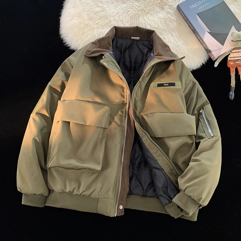 Outdoor Waterproof Pilot Jacket Men's Fashion Brand Vintage Cotton Coat Flip Collar Zipper Closure Casual Loose Fit Youthful
Outdoor Waterproof Pilot Jacket Men's Fashion Brand Vintage Cotton Coat Flip Collar Zipper Closure Casual Loose Fit Youthful