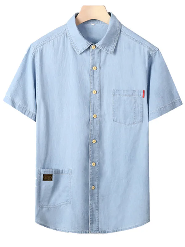 Fashionable Short Sleeve Men's Shirt Thin Multiple Pocket plus Size Loose Summer Washed Cotton Casual Style Denim Shirt
Fashionable Short Sleeve Men's Shirt Thin Multiple Pocket plus Size Loose Summer Washed Cotton Casual Style Denim Shirt