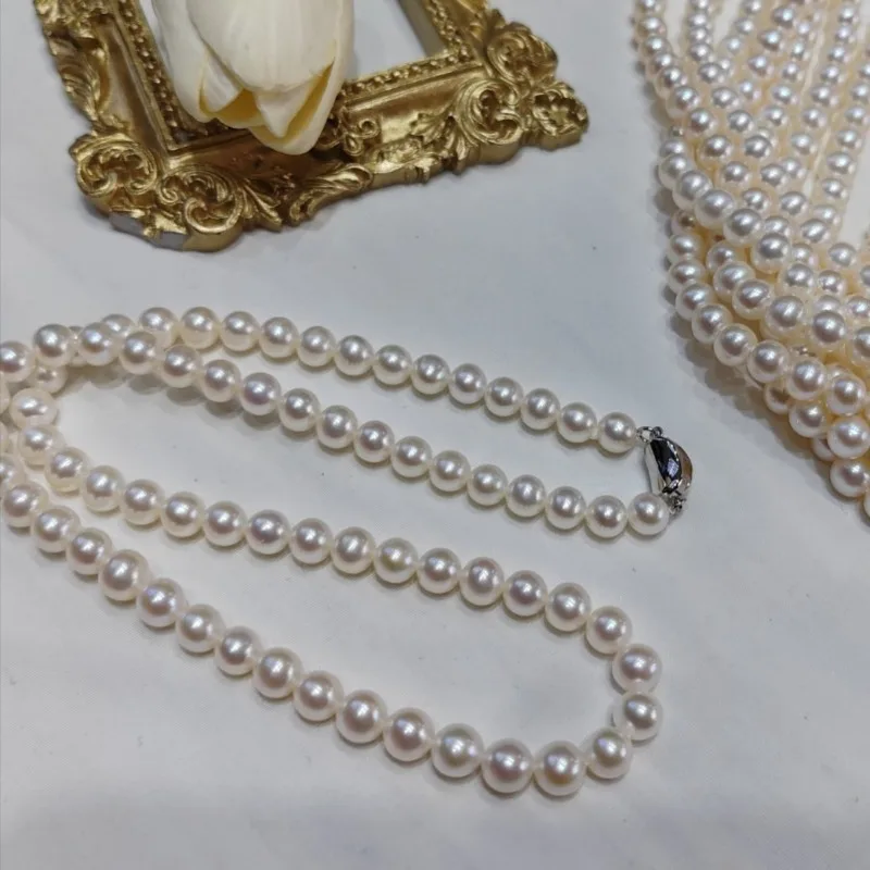 6-8mm Natural Pearl Necklace, White Shiny Round Wedding Accessories, Gift Manufacturer Wholesale
6-8mm Natural Pearl Necklace, White Shiny Round Wedding Accessories, Gift Manufacturer Wholesale