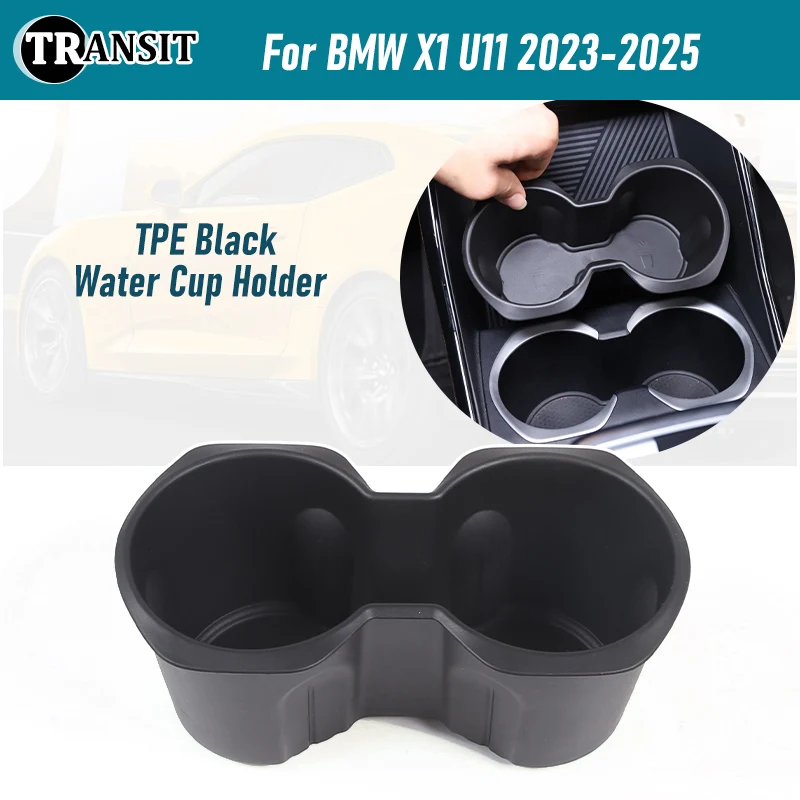 TPE Black Center Console Water Cup Holder Storage Box For BMW X1 U11 2023 2024 2025 Car Accessories
TPE Black Center Console Water Cup Holder Storage Box For BMW X1 U11 2023 2024 2025 Car Accessories