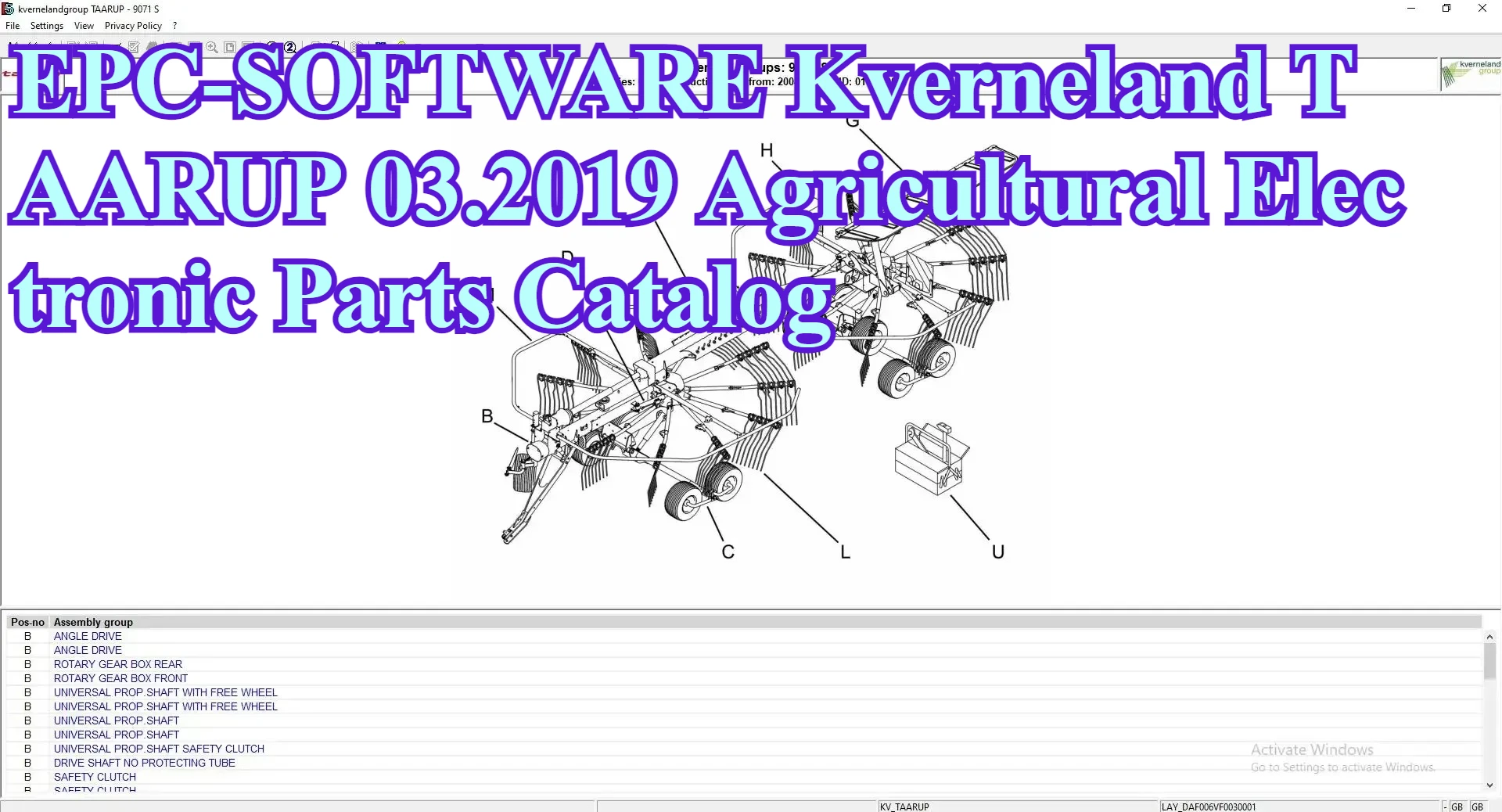 EPC-OFTWARE Kverneland TAARUP 03.2019 Каталог сельскохозяйственных электронных запчастей
EPC-OFTWARE Kverneland TAARUP 03.2019 Каталог сельскохозяйственных электронных запчастей