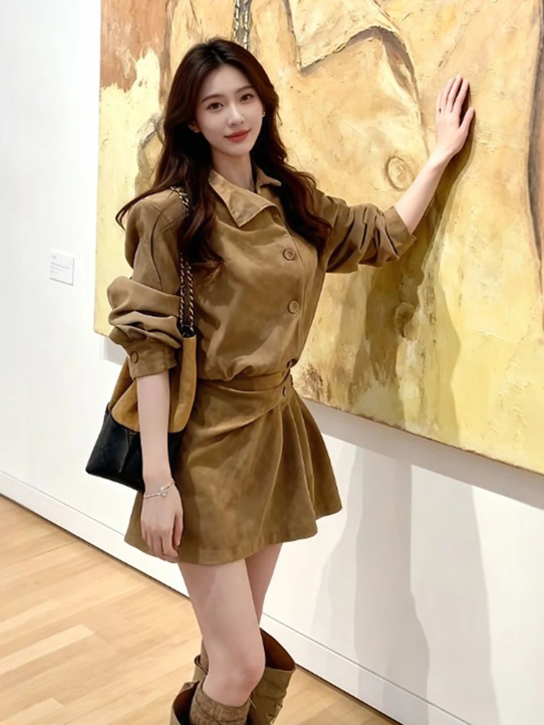 Korean Sle Suede Wrap Waist Dr mid Winter Faion High Waist Skirt Long Sve Cotton Blend Casual Ele Dr
Korean Sle Suede Wrap Waist Dr mid Winter Faion High Waist Skirt Long Sve Cotton Blend Casual Ele Dr