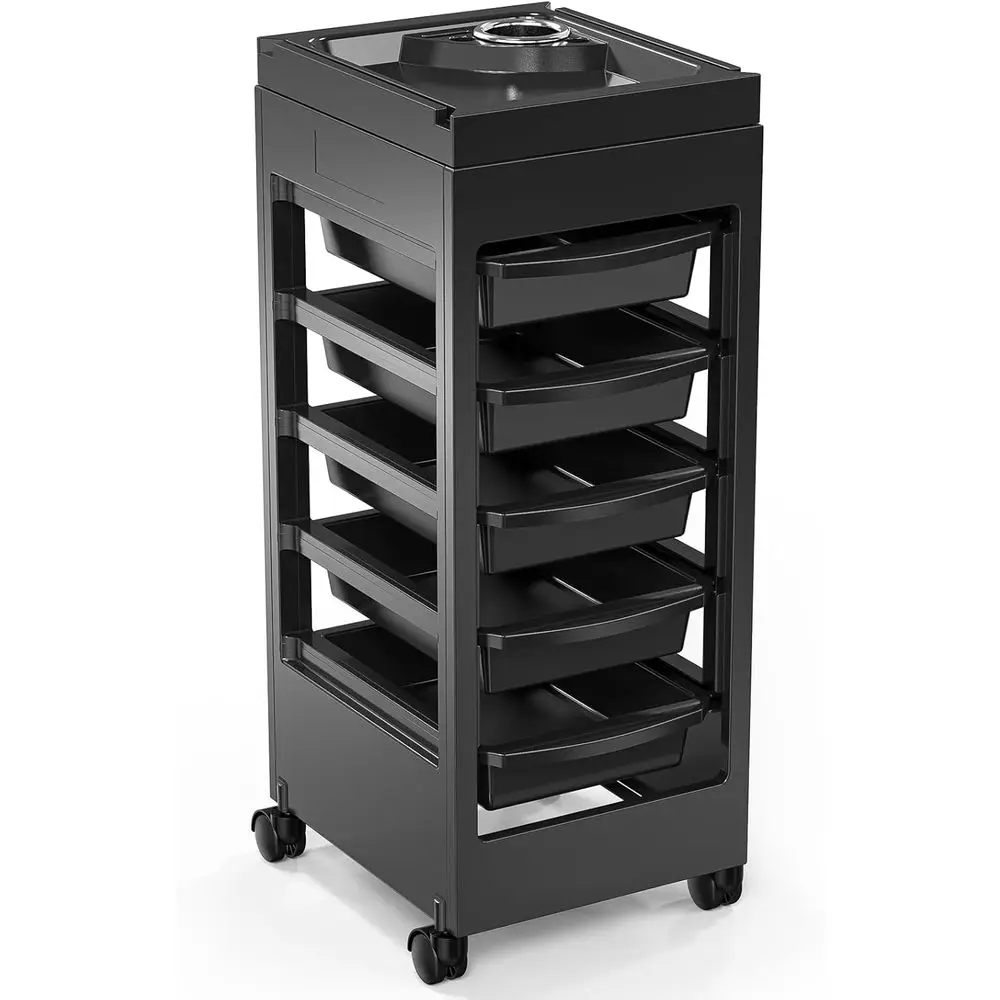 Trolley Cart with Wheels and Hair Dryer Holder, 5-Drawer Rolling Storage Organizer for Barber and Hair Stylist Stations
Trolley Cart with Wheels and Hair Dryer Holder, 5-Drawer Rolling Storage Organizer for Barber and Hair Stylist Stations