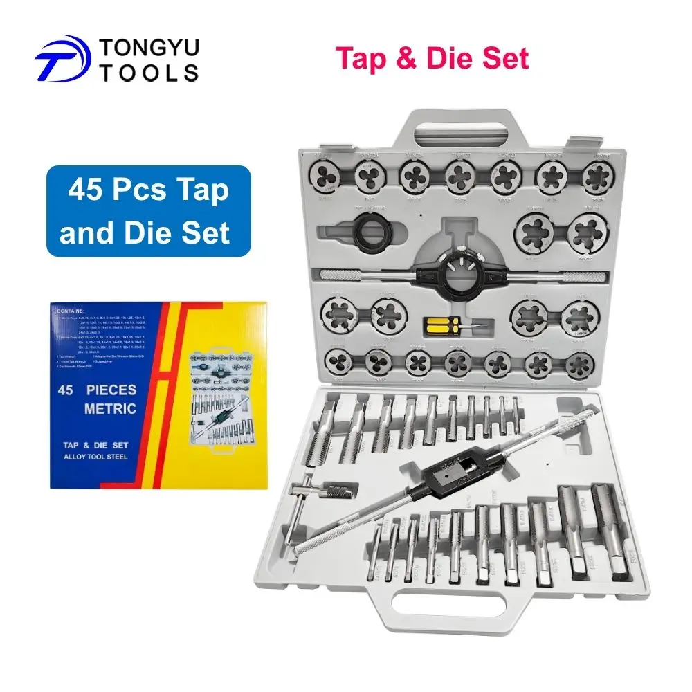 45 Pcs Tap and Die Set M6-M24 Metric Alloy Steel Thread Tools for Metal Threading and Re-threading
45 Pcs Tap and Die Set M6-M24 Metric Alloy Steel Thread Tools for Metal Threading and Re-threading