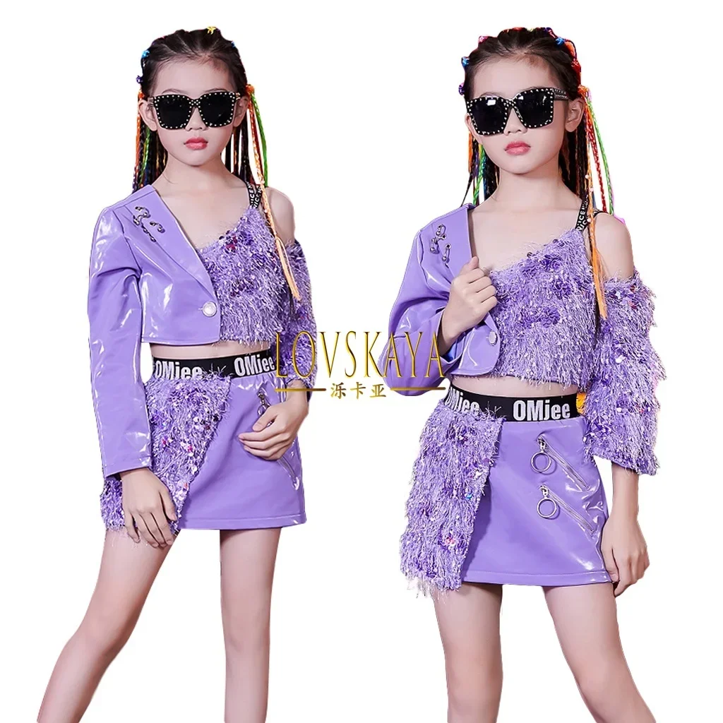 Purple Sequins Jazz Street Dance Costume Kids Girls Hip Hop Outfit Catwalk Trendy Stage Performance Wear
Purple Sequins Jazz Street Dance Costume Kids Girls Hip Hop Outfit Catwalk Trendy Stage Performance Wear